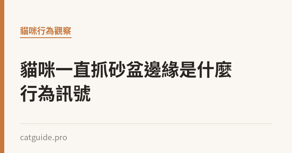 貓咪一直抓砂盆邊緣是什麼行為訊號｜貓咪小百科