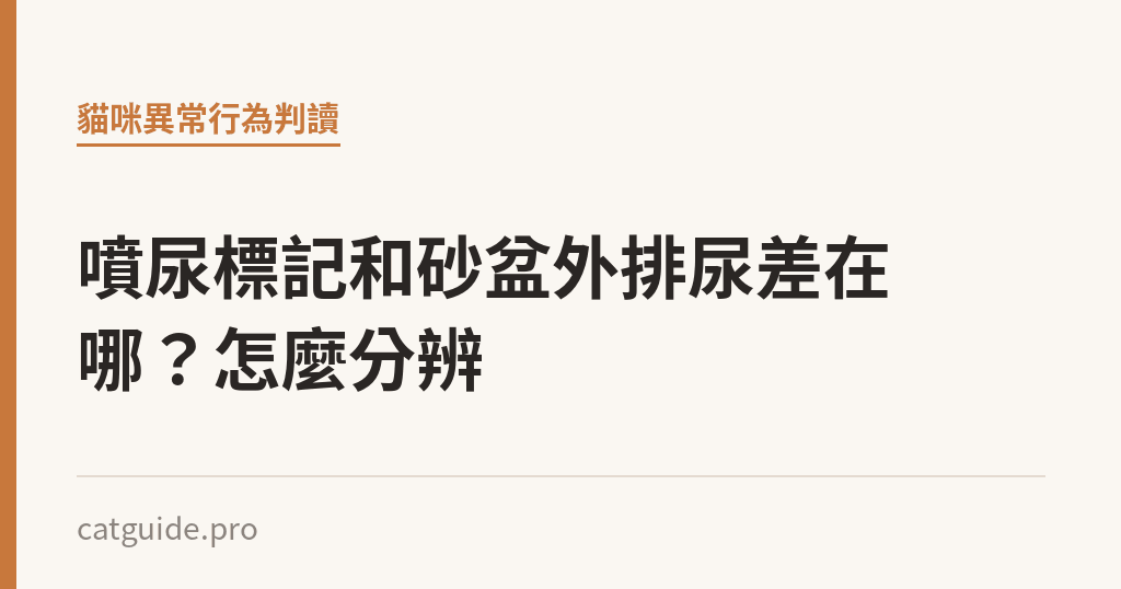 噴尿標記和砂盆外排尿差在哪？怎麼分辨｜貓咪小百科