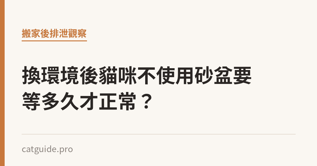 換環境後貓咪不使用砂盆要等多久才正常? 換環境後貓咪不使用砂盆要等多久才正常?|貓咪小百科