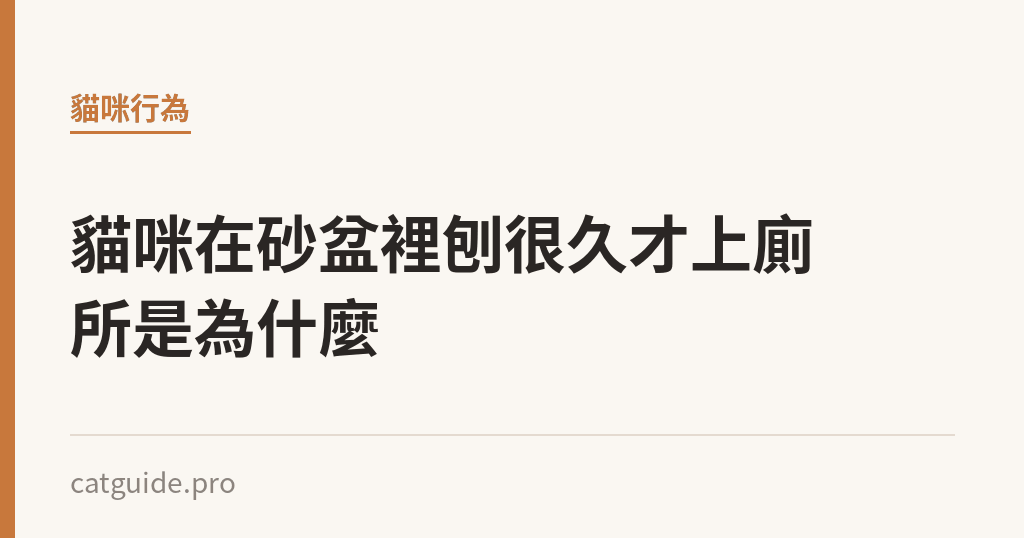 貓咪在砂盆裡刨很久才上廁所是為什麼｜貓咪小百科