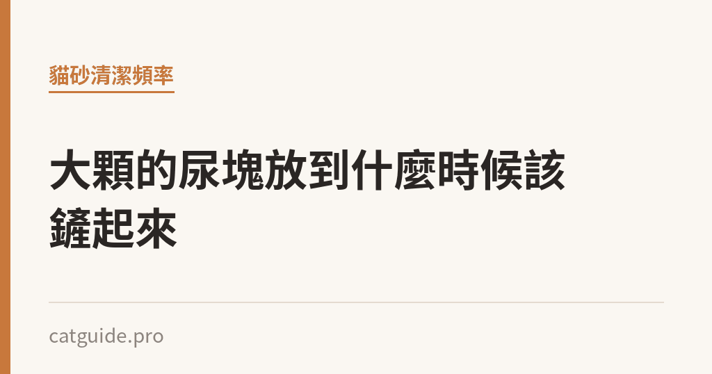 大顆的尿塊放到什麼時候該鏟起來｜貓咪小百科
